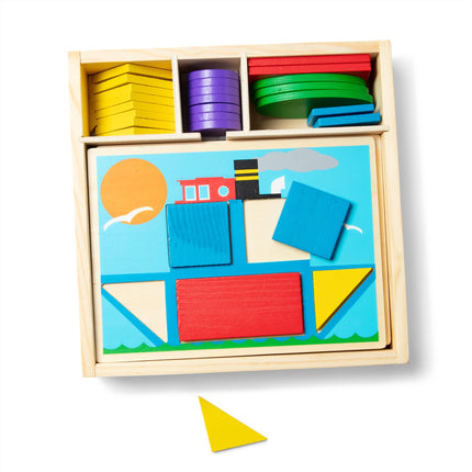 Melissa & Doug Beginner Wooden Pattern Blocks Educ