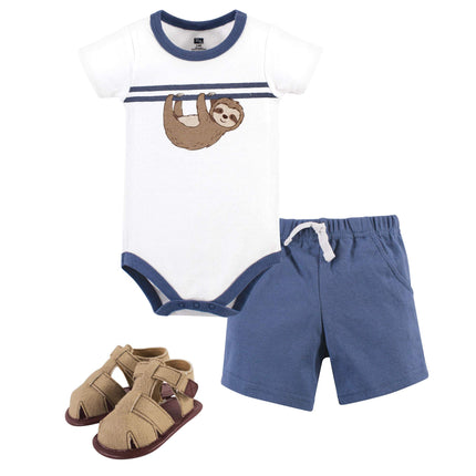 Hudson Baby Baby Cotton Bodysuit, Bottoms and Shoe