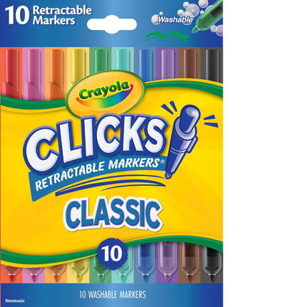 CRAYOLA Clicks Marker Pens - 10 Pack Retractable W