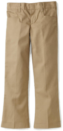 Dickies Little Girls' Flare Bottom Pant, Khaki, 6X
