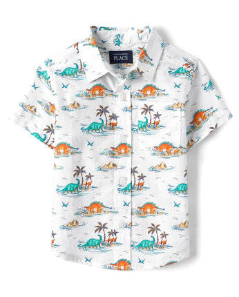 The Children's Place Baby Boys' Short Sleeve Butto