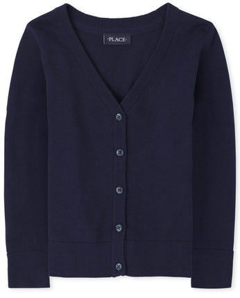 The Children's Place Girls V-Neck Cardigan, Tidal,