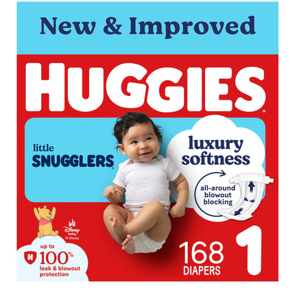 HUGGIES Little snugglers Baby Diapers, Size 1 (Up