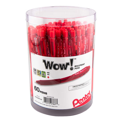 Pentel WOW! Ballpoint Pen, (1.0mm) Med. line, Red