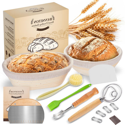 Artisan Sourdough Bread Proofing Baskets Set of 2