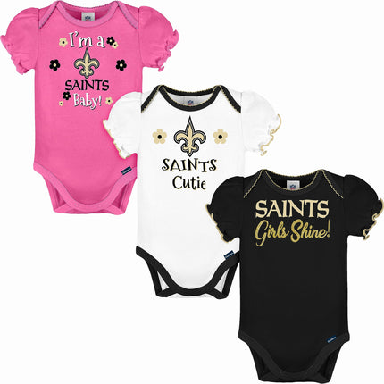 NFL GERBER New Orlean Saints 3 Pack Short Sleeve B