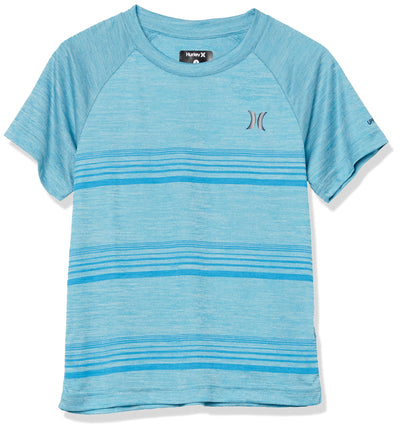Hurley Boys' Rash Guard, Blue Gaze/Stripe, Large