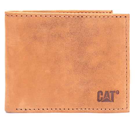 Caterpillar Men's Leather Bifold Wallet with ID Wi