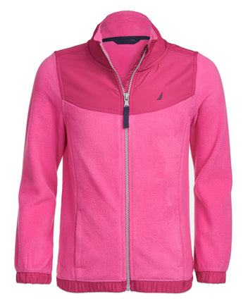 Nautica Girls' Little Fleece Full-Zip Jacket, Rose