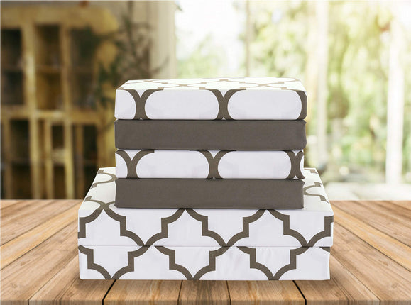 Elegant Comfort Luxury Soft Bed Sheets Quatrefoil