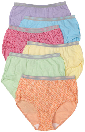 Fruit of the Loom Women's 6-Pack Heather Brief Pan
