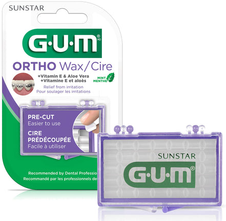 GUM Orthodontic Wax Mint with VIT E and Aloe Vera,