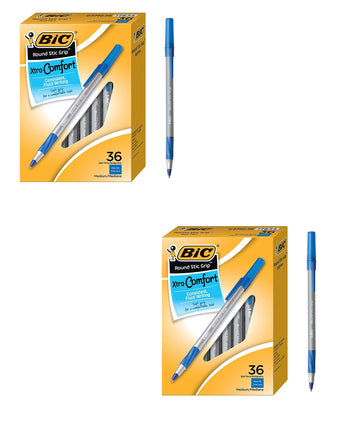 BIC Round Stic Grip Xtra Comfort Ballpoint Pen, Me