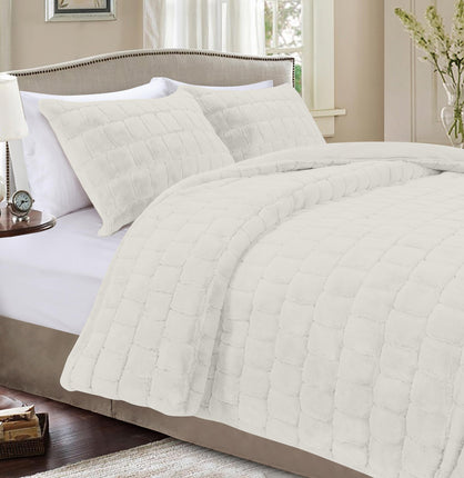 Elegant Comfort Luxurious Fluffy 3-Piece Faux Fur