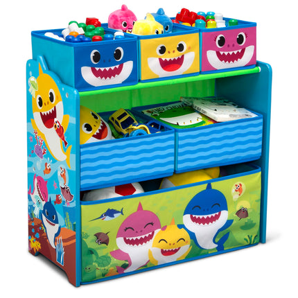 Baby Shark Design & Store 6 Bin Toy Storage Organi