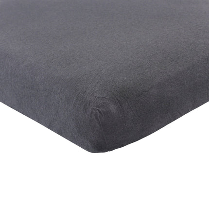 Hudson Baby Cotton Fitted Crib Sheet, Heather Char