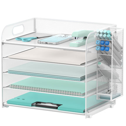 SUPEASY 5 Tier Desk Organizer with Handle & Remova