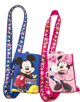 Disney Set of 2 Mickey and Minnie Mouse Lanyards w
