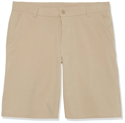 IZOD Boys' School Uniform Flat Front Khaki Shorts,