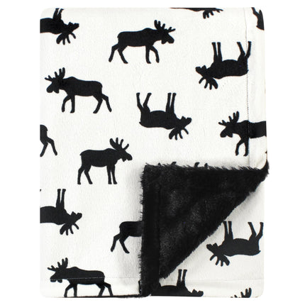 Hudson Baby Unisex Baby Plush Blanket with Furry B