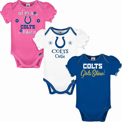 Gerber Baby Girl's NFL 3 Pack Short Sleeve Onesie