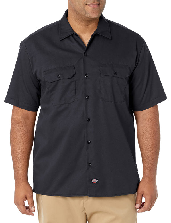 Dickies Short Sleeve Work Shirt, Black, 4X
