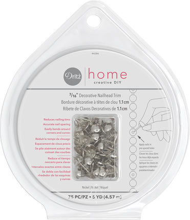 Dritz Nailhead Trim 5yd, Silver, Nickel, Each