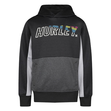 Hurley Boys' Solar Pullover Hoodie, Black Heather,