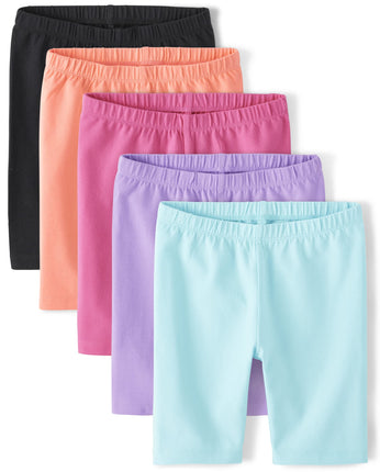 The Children's Place Girls Solid Bike Shorts, Blac
