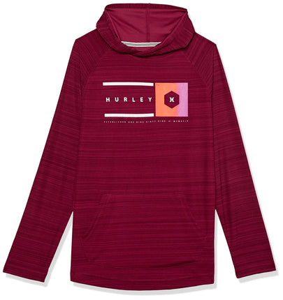 Hurley Boys' Long Sleeve Hooded T-Shirt, Beetroot