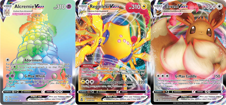 3 Pok�mon Card Vmax Bundle - 1 Secret Rare Rainbow