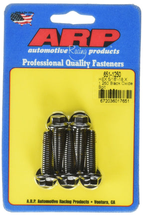 ARP 6511250 5/16"-18" x 1.250" Hex Black Bolt