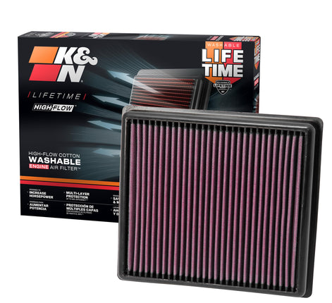 K&N High-Flow Original Lifetime Engine Air Filter: