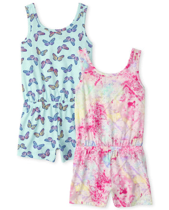 The Children's Place girls Girls Print Romper, But