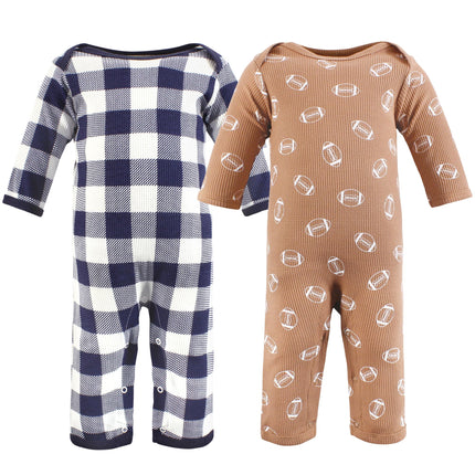 Hudson Baby Unisex Baby Thermal Coveralls 2pk, Buf