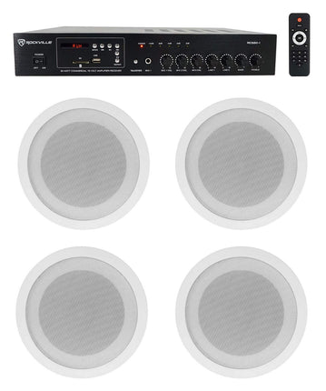 Rockville Commercial Audio Bundle: (4) CCL5T White