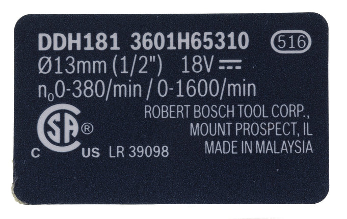Bosch Parts 2609132939 Nameplate