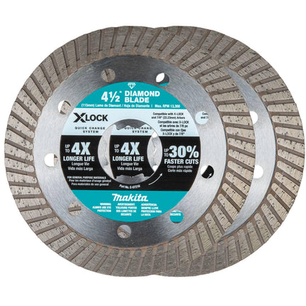 Makita E-07222 X-Lock 4-1/2" Turbo Rim Diamond Bla