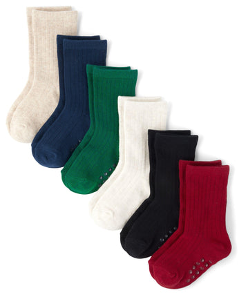 Gymboree Boys' and Toddler Crew Socks, Multicolor