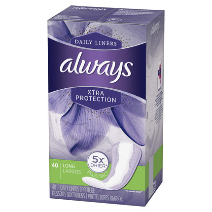 Always Xtra Protection Daily Liners Long Unscented