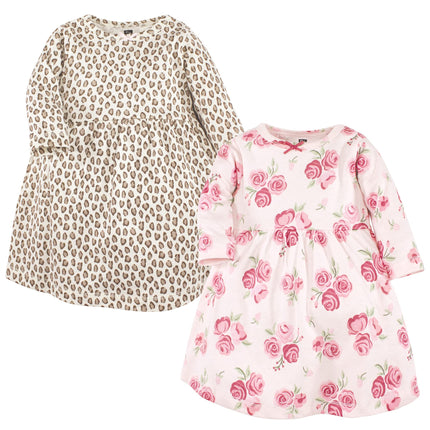 Hudson Baby Girls' Cotton Dresses, Blush Rose Leop
