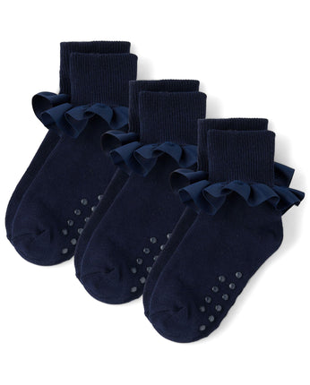 Gymboree Baby Girls' and Toddler Crew Socks, Navy