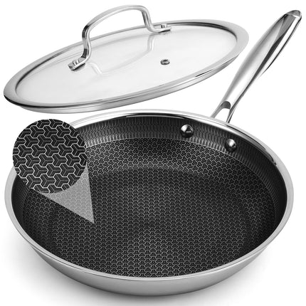 Tibbicc 10 Inch Hybrid Non Stick Frying Pan Set Sk