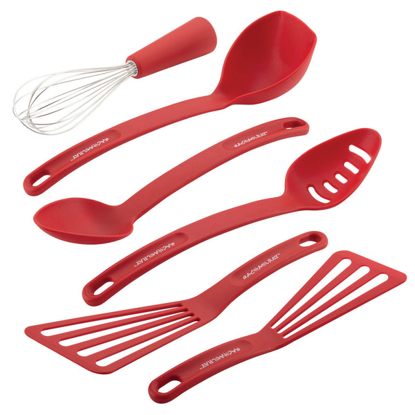 Rachael Ray Nylon Nonstick Tools Set, Red, 6-Piece