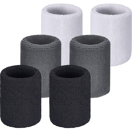 6 Pieces Wrist Sweatbands, Tennis Wrist Bands, Abs