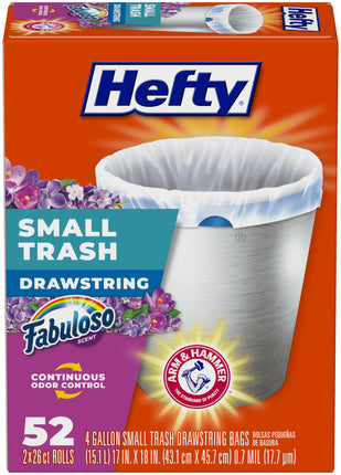 Hefty Small Garbage Bags, Drawstring, Fabuloso Sce
