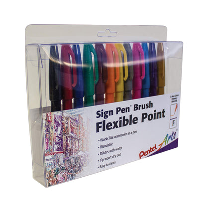 Pentel Sign Pen Brush Tip Black