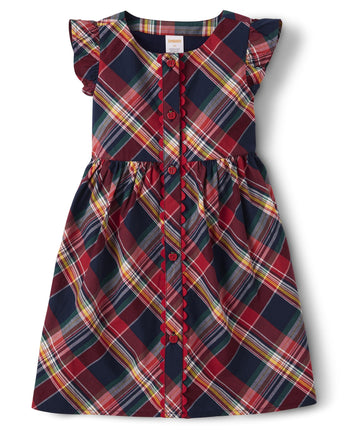 Gymboree,and Toddler Flutter Sleeve Dress, Navy Pl