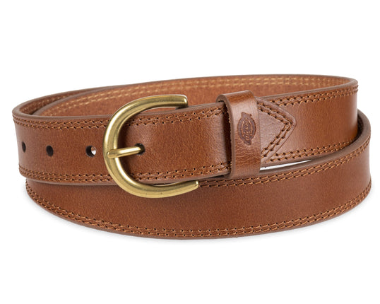 Dickies Women's Casual Leather Belt, Solid Cognac,