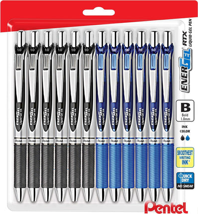 Pentel Energel Liquid Gel Pen- 1 Mm Bold 6 Black I